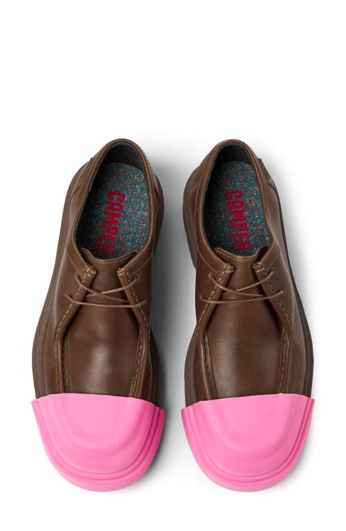 Camper Junction Contrasting-toecap Brogues In Medium Brown/pink