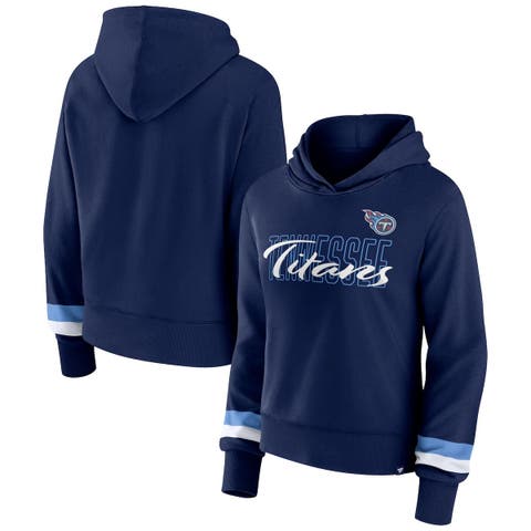 Men's Fanatics Branded Navy Tennessee Titans Logo Team Lockup Fitted Pullover  Hoodie