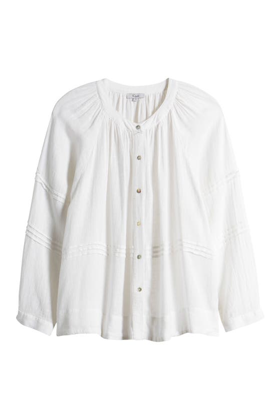 Shop Rails Lo Organic Cotton Gauze Button-up Shirt In Papaya