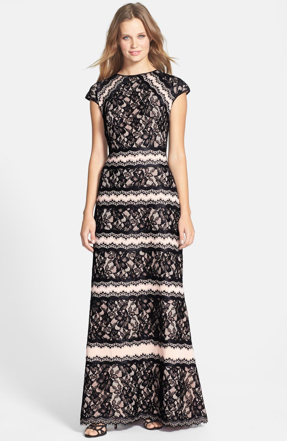 Tadashi Shoji Lace Embellished Neoprene Gown Nordstrom