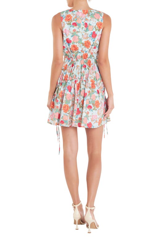ENGLISH FACTORY ENGLISH FACTORY FLORAL SIDE CUTOUT MINIDRESS