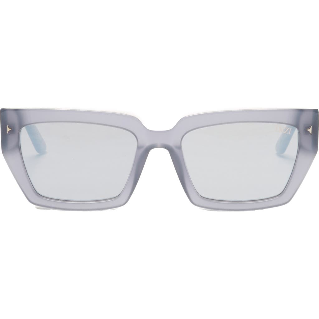 Dezi Switch 55mm Square Sunglasses In Steel/smoke Flash