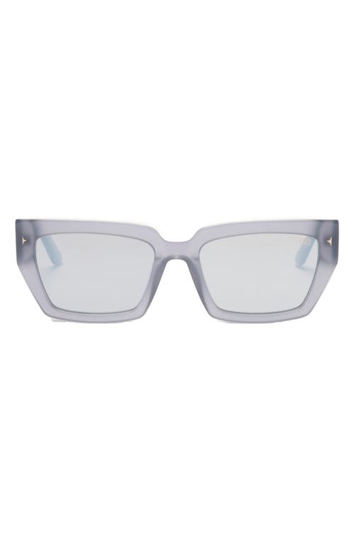 Switch 55mm Square Sunglasses in Steel /Smoke Flash