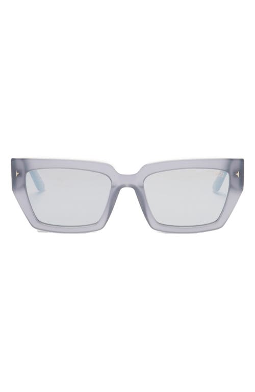 Shop Dezi Switch 55mm Square Sunglasses In Steel/smoke Flash