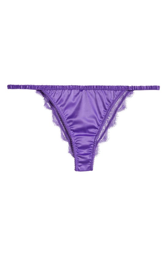 Shop Love Stories Eyelash Lace Thong In Purple