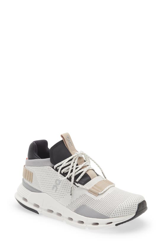 On Cloudnova Sneaker In White/ Sand