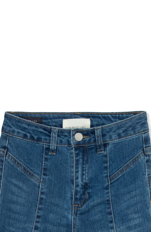 Shop Habitual Kids Raw Hem High Waist Flare Jeans In Indigo