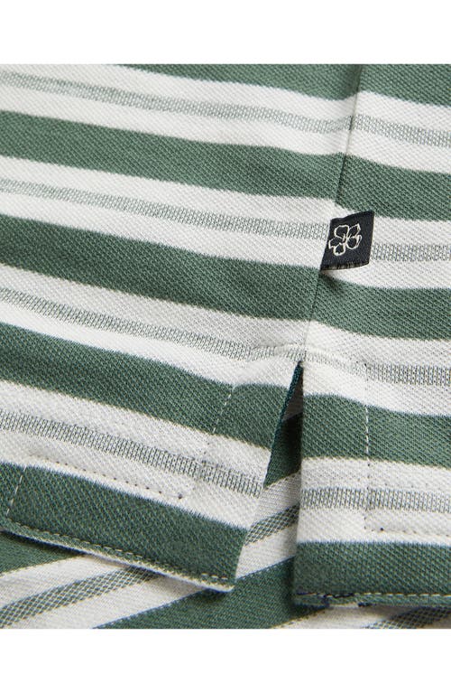 Shop Ted Baker London Vadell Stripe Cotton & Linen Crewneck T-shirt In Khaki