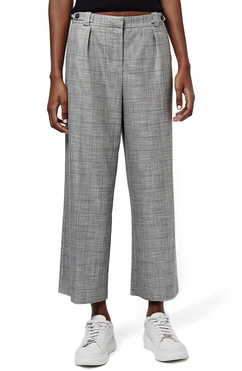 Topshop 'Check Tonic' Crop Trousers | Nordstrom