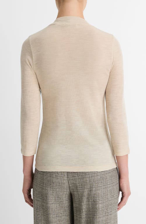 Shop Vince Crewneck Wool Top In Lightt Heather Ecru