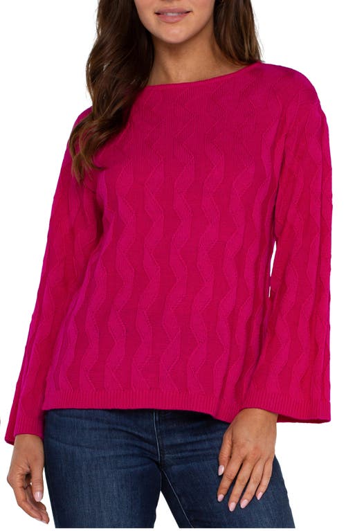 Shop Liverpool Embroidered Boat Neck Sweater In Bright Star Ruby