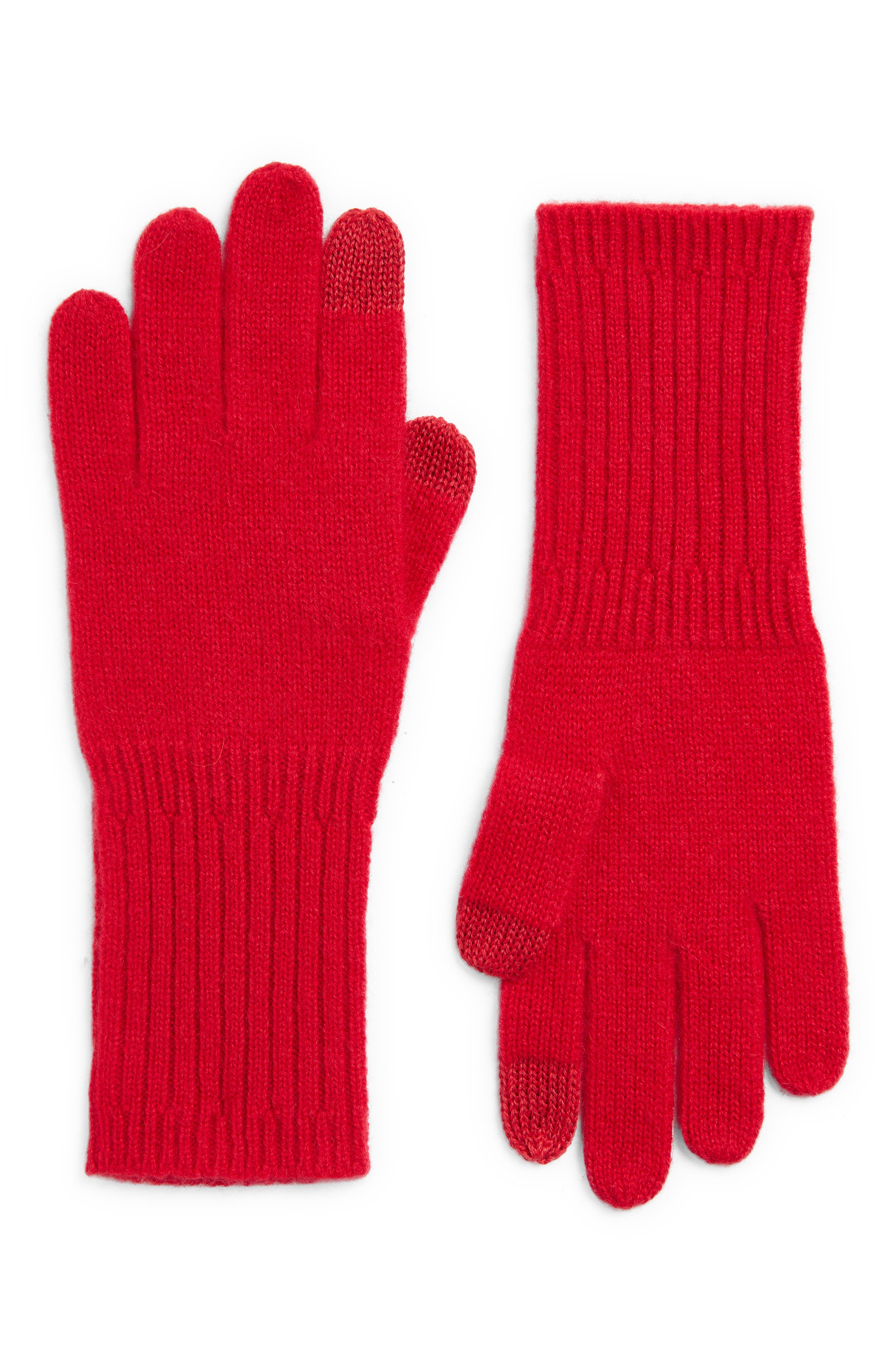 nordstrom red leather gloves