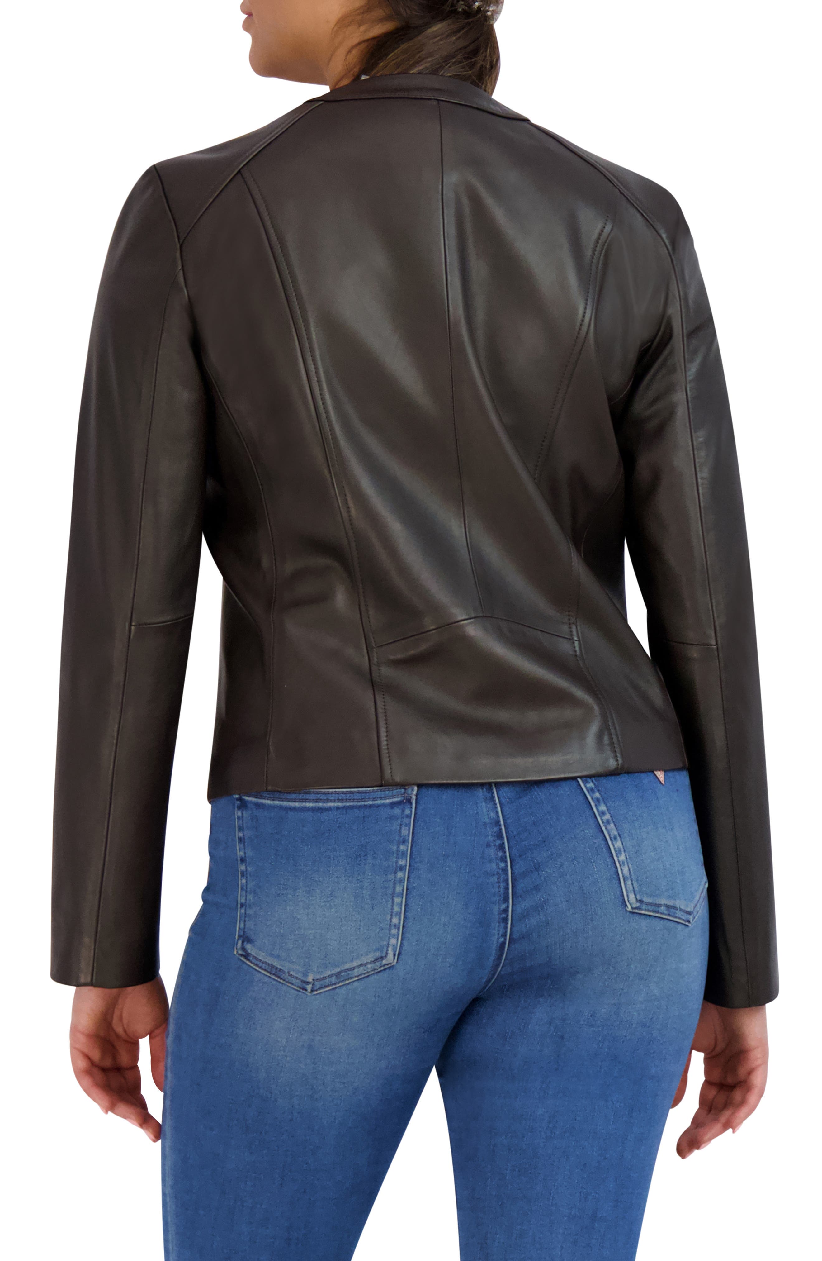 Cole Haan Collarless Leather Jacket Nordstrom