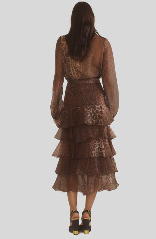 Shop Cynthia Rowley Prim Silk Organza Blouse In Leopard