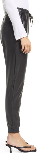 Hue Women's High-Rise Faux-Leather Jogger Pants