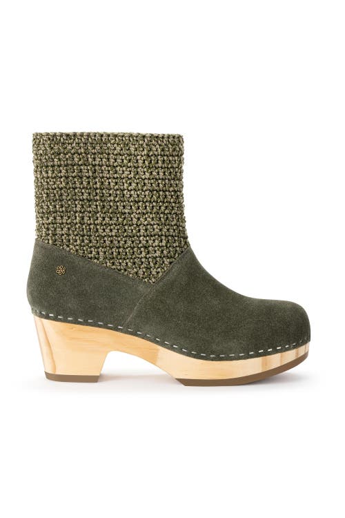 The Sak Paloma Clog Boots In Moss Suede