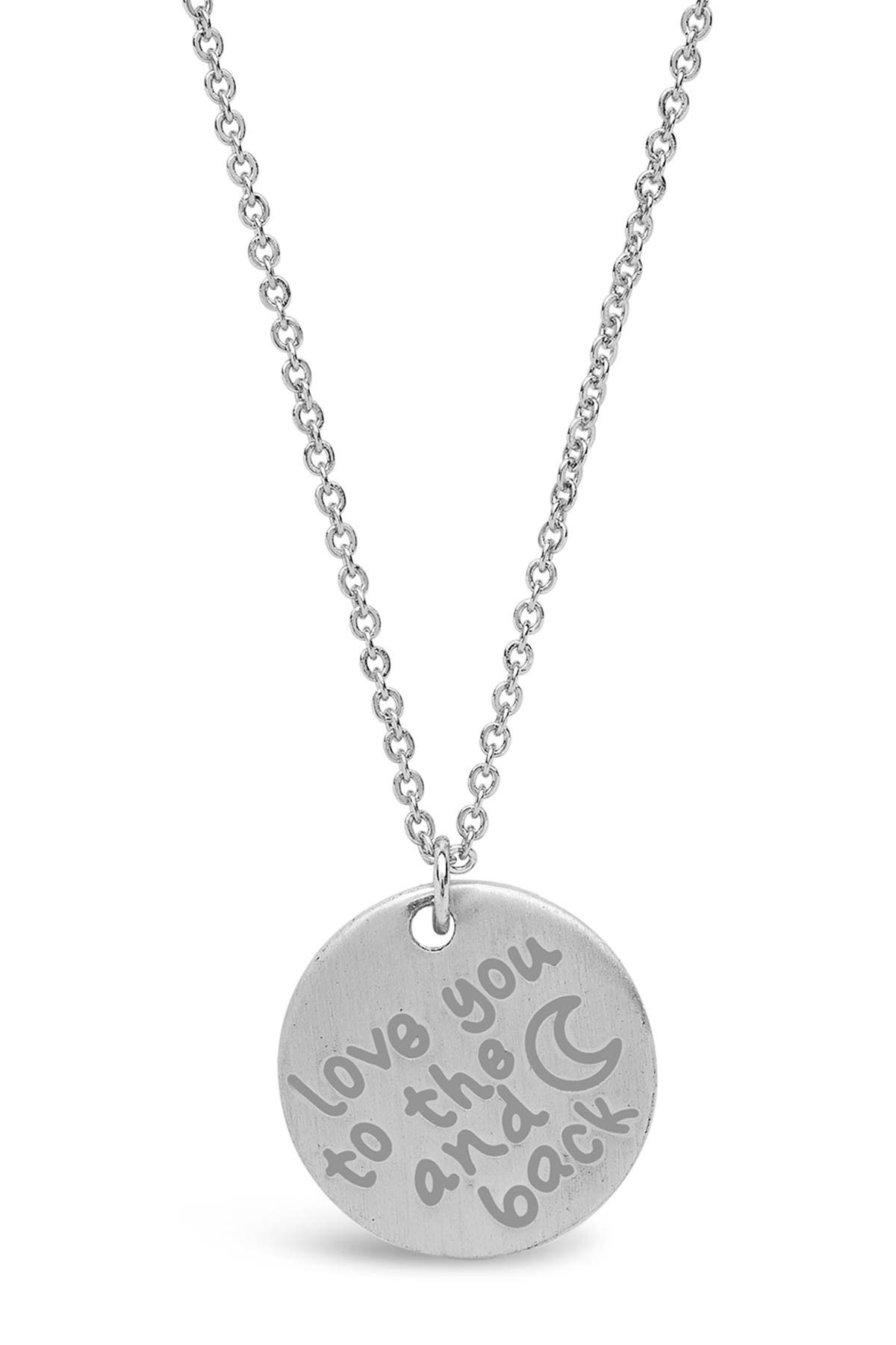 Sterling Forever Sterling Silver Love You To The Moon Back Pendant Necklace Nordstrom Rack