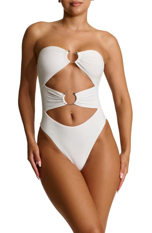 Shop Naked Wardrobe Ring Hardware Cutout Bodysuit In White