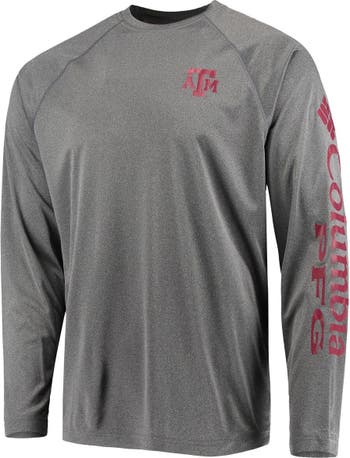 Nike Men's Kansas City Chiefs Athletic Long Sleeve Raglan T-Shirt - Charcoal Heather & Red - M (Medium)