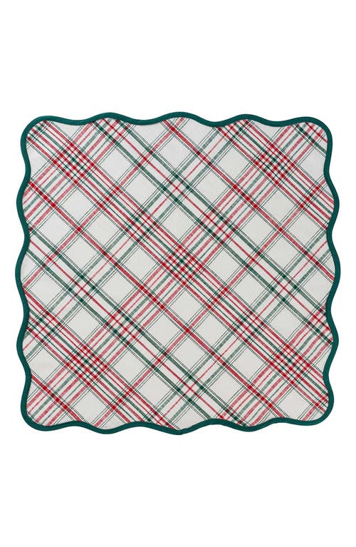Juliska Merry Tartan Napkins, Set Of 4 In Mulberry/brown