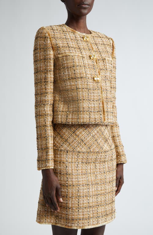 ST JOHN ST. JOHN COLLECTION MULTIYARN METALLIC TWEED CROP JACKET