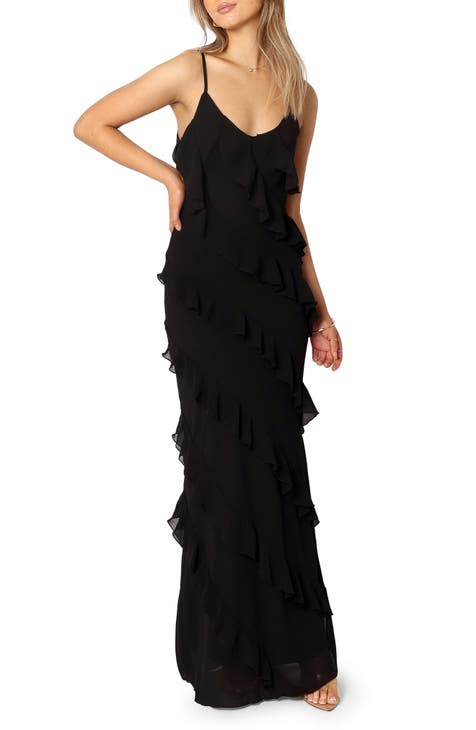 Ciao Ruffle Chiffon Gown