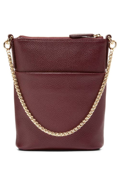 Cole Haan Mini Mainline North/south Leather Bucket Bag In Bloodstone