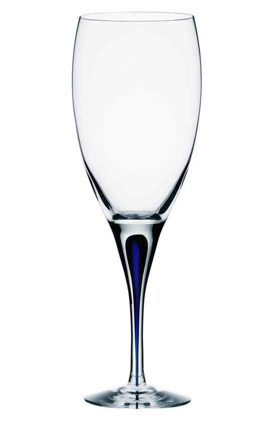 Shop Orrefors Intermezzo White Wine Glass In Clear/ Blue
