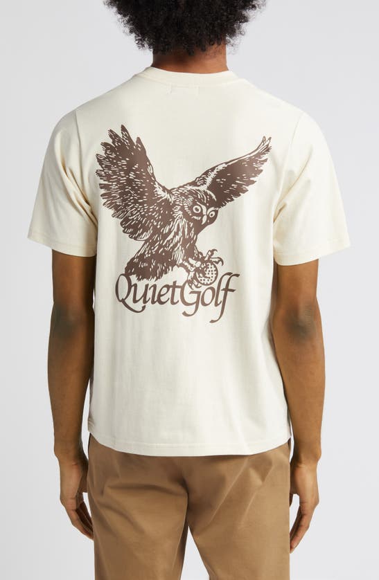 Shop Quiet Golf Hunter Cotton Graphic T-shirt In Beige