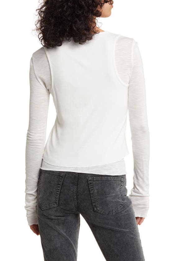 Bdg Urban Outfitters Double Layer Long Sleeve Top In Off-white