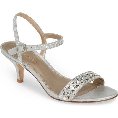 Pelle Moda Ilsa Crystal Embellished Sandal, Metallic