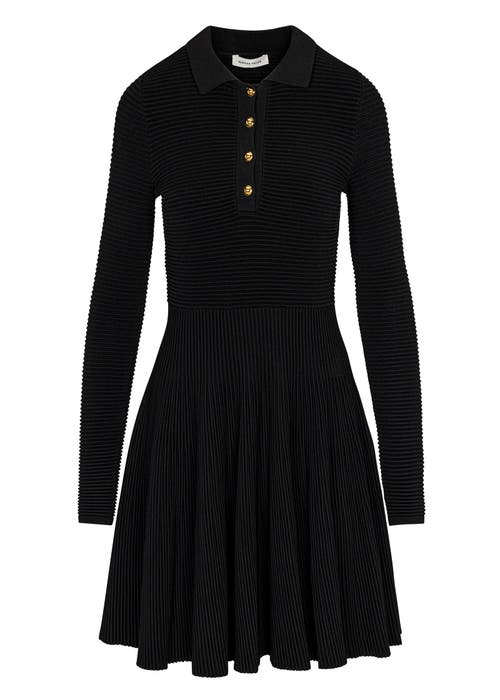 Shop Rebecca Taylor Ottoman Knit Ls Dress In Black