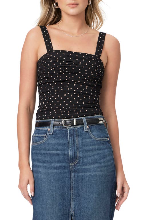 Shop Paige Bergamot Polka Dot Camisole In Black/cafe