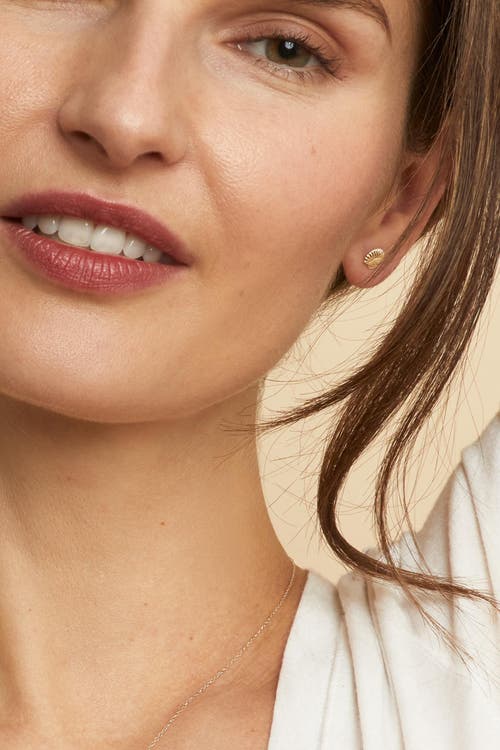Oradina Seashell Studs In Yellow Gold