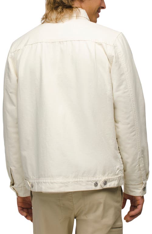 Prana Grover Flannel Lined Canvas Jacket In Chalk