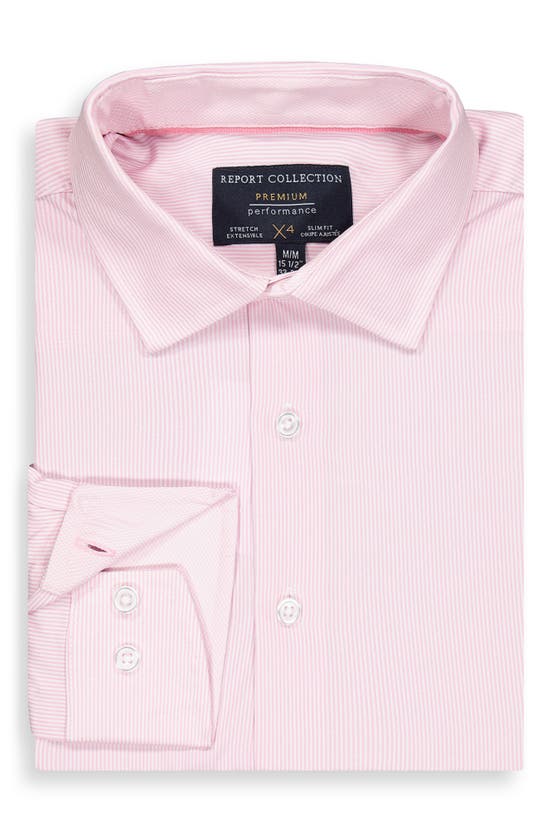 Report Collection Slim Fit 4-way Stretch Dress Shirt In Pink 24