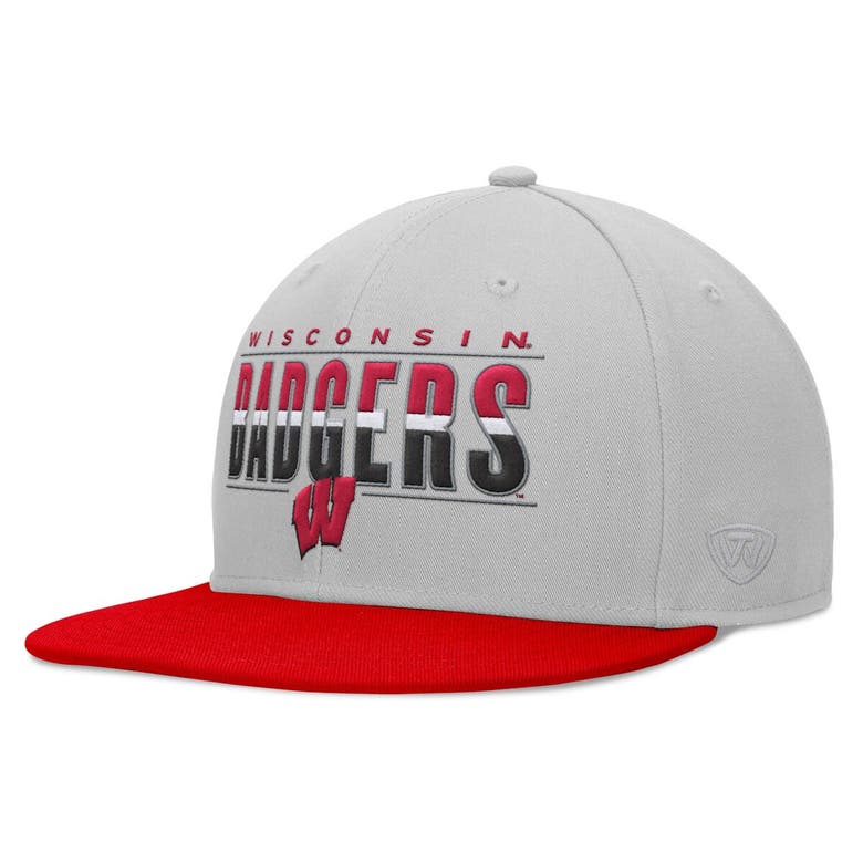 Shop Top Of The World Gray Wisconsin Badgers Hudson Snapback Hat
