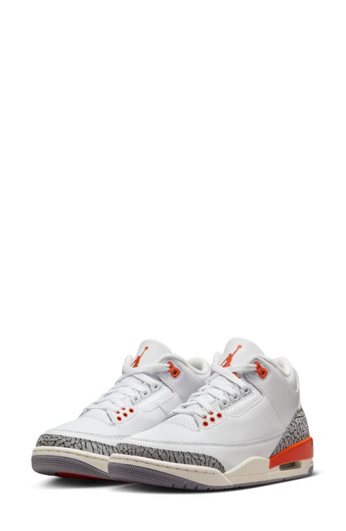 Jordan Air  3 Retro Basketball Sneaker In White/cosmic Clay/sail