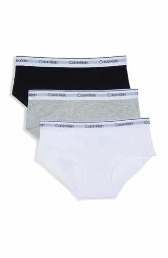 Calvin Klein Girls Panties Underwear Cotton Stretch Assorted Print-Solid  (Large 12-14) 6 Pack 