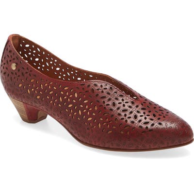 Pikolinos Elba Notched Pump, Burgundy