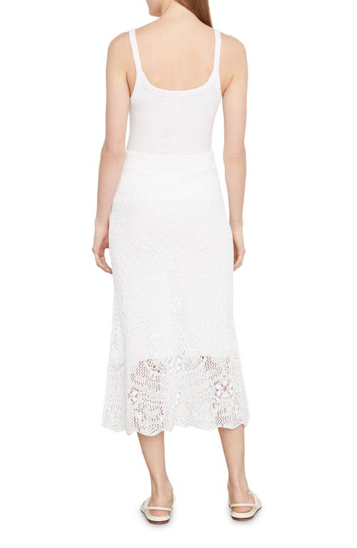 Vince Floral Lace Midi Skirt In Optic White