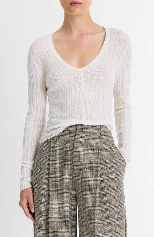 Vince Pointelle Sweater In Off White