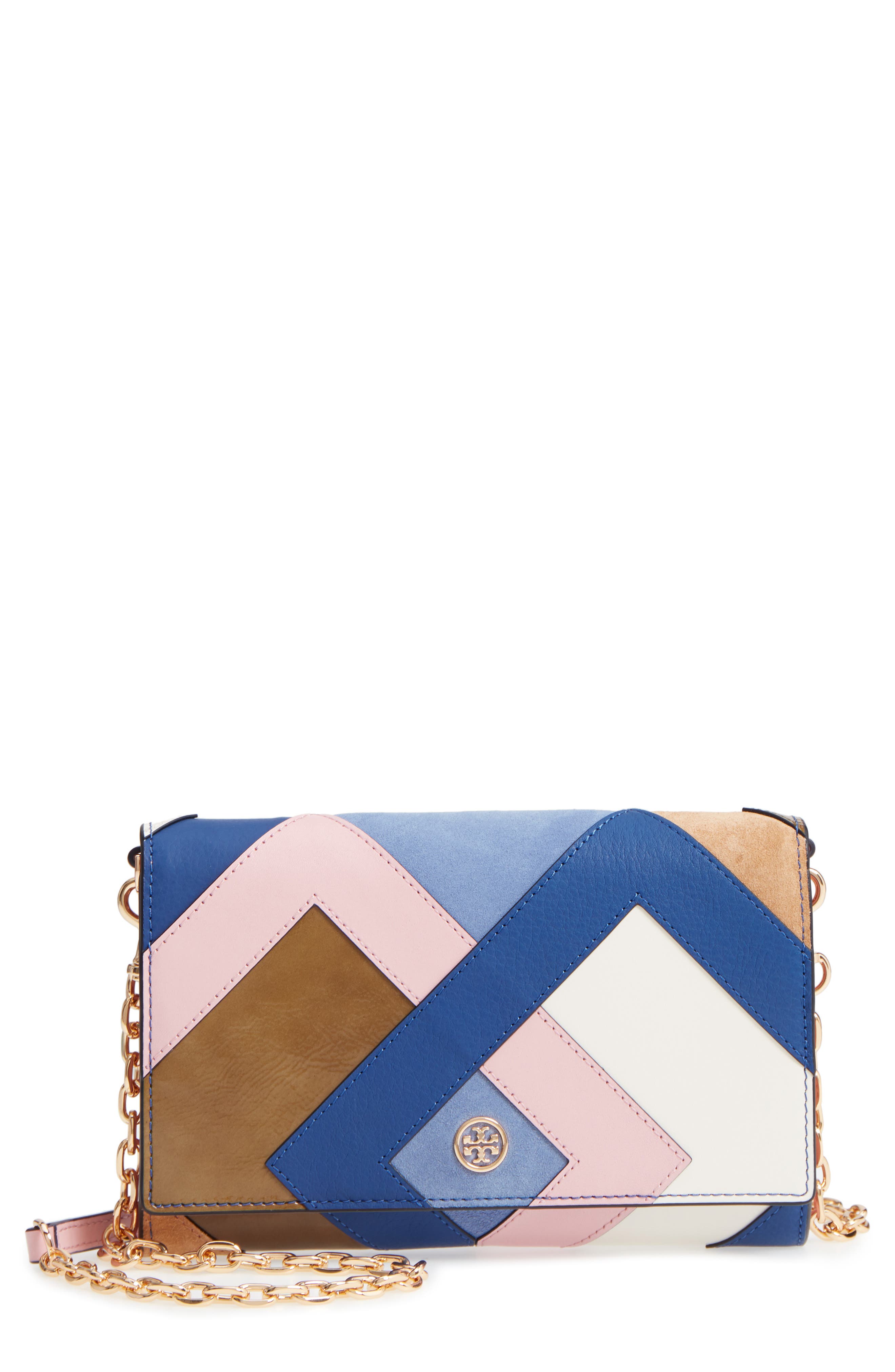 Tory Burch Robinson Colorblock Leather Wallet on a Chain Nordstrom