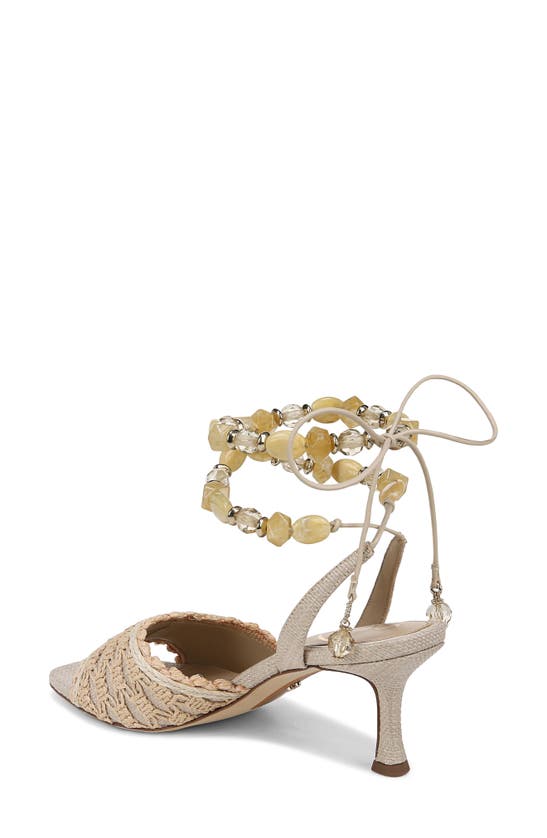 Shop Sam Edelman Pamela Ankle Strap Sandal In Linen/ Light Natural