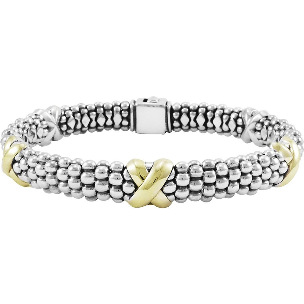 Lagos Caviar X Two-tone Rope Bracelet In Sterling Silver/gold