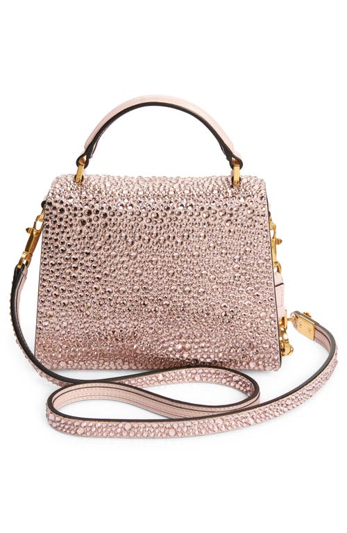 Shop Valentino Garavani Mini Vsling Crystal Embellished Top Handle Bag In D0m Vintage Rose/rose Quartz