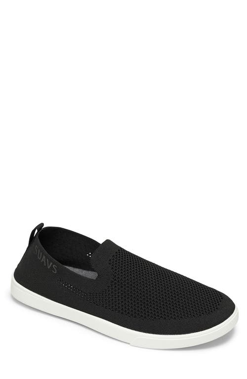 The Barton Slip-On Sneaker in Jet Black/White