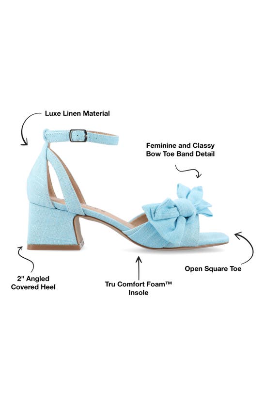 Shop Journee Collection Zevi Bow Block Heel Sandal In Blue