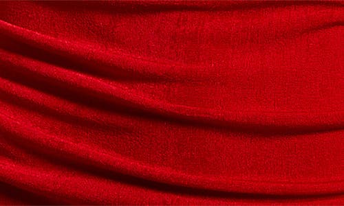 24seven Comfort Apparel One-shoulder Asymmetric Body-con Midi Dress In Red