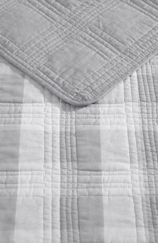 Eddie Bauer Lakehouse Plaid Cotton Quilt 3-piece Set In Grey